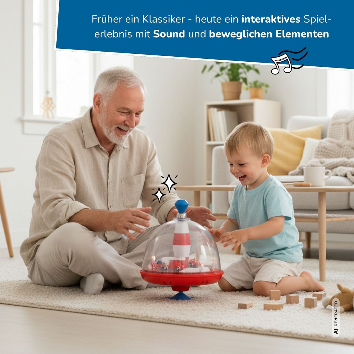 Brandweerpanoramatol voor kinderen, met geluid en bewegende elementen, Ø 19 cm