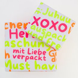 Papier d'emballage « Emballé avec amour » en papier recyclé