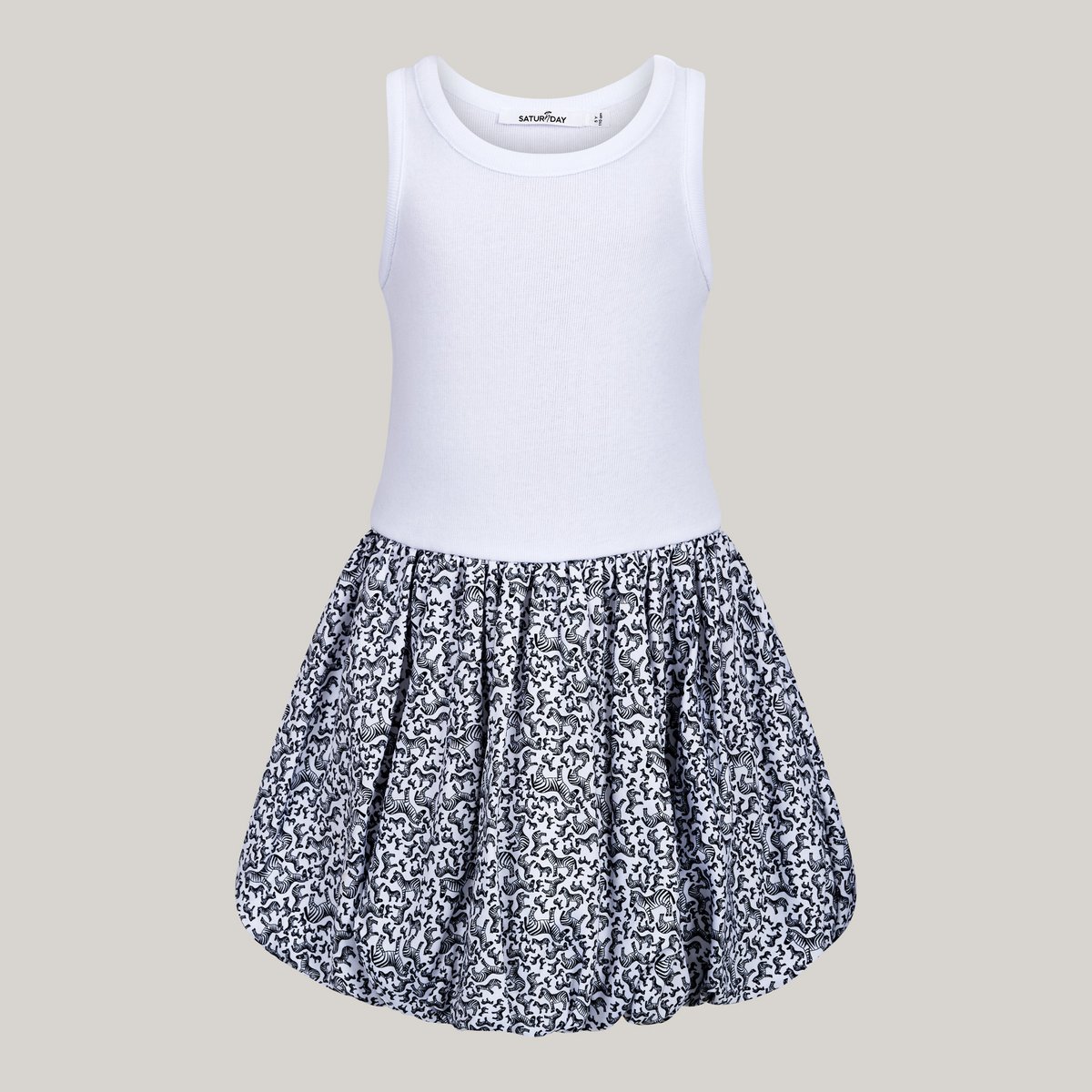 Balloon dress made of cotton with zebra rock
