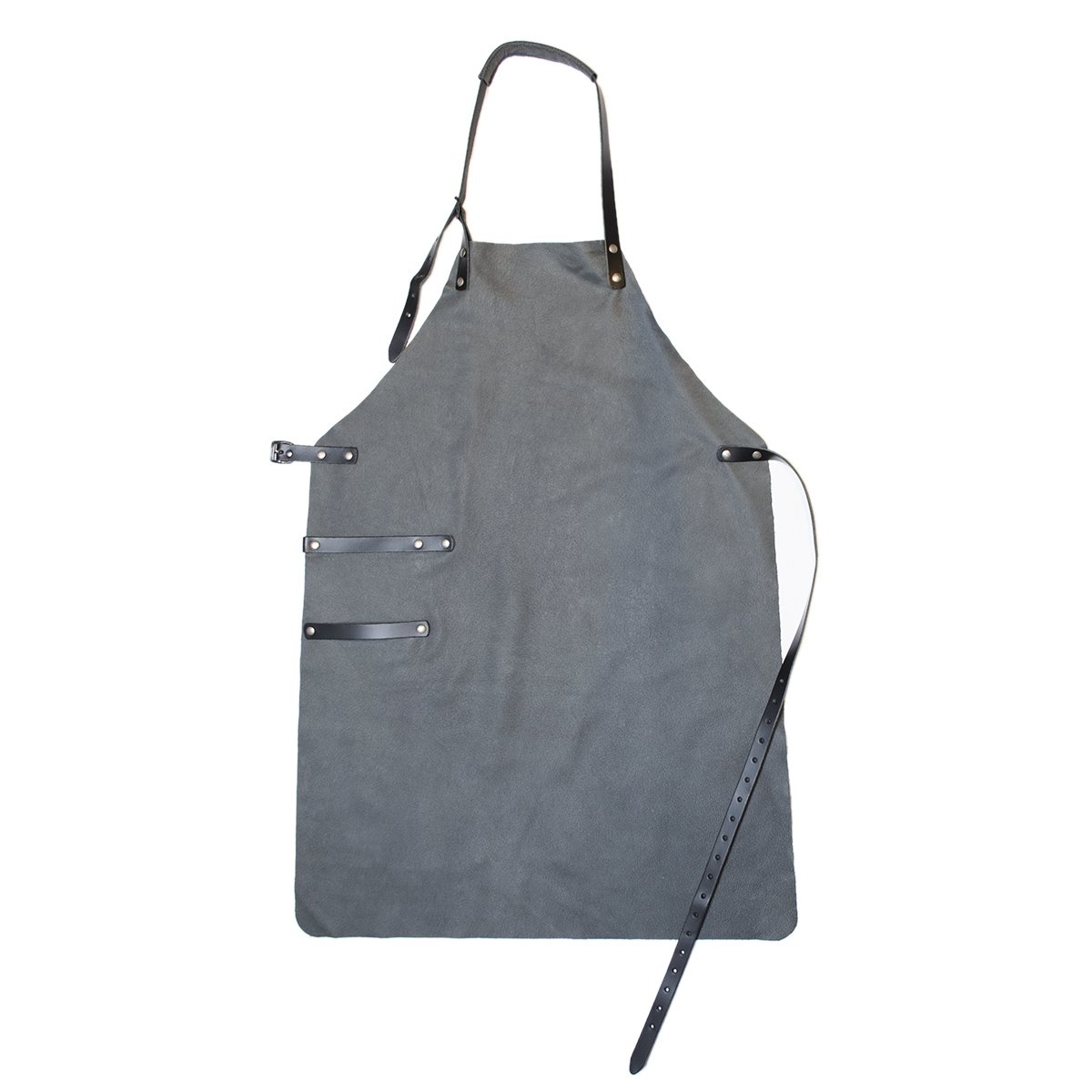 Tablier Cuir - Tablier BBQ - Accessoires BBQ - Vert Olive et Bleu Gris