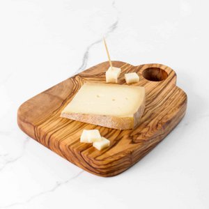 Handgemaakte olijfhouten snijplank met handvat