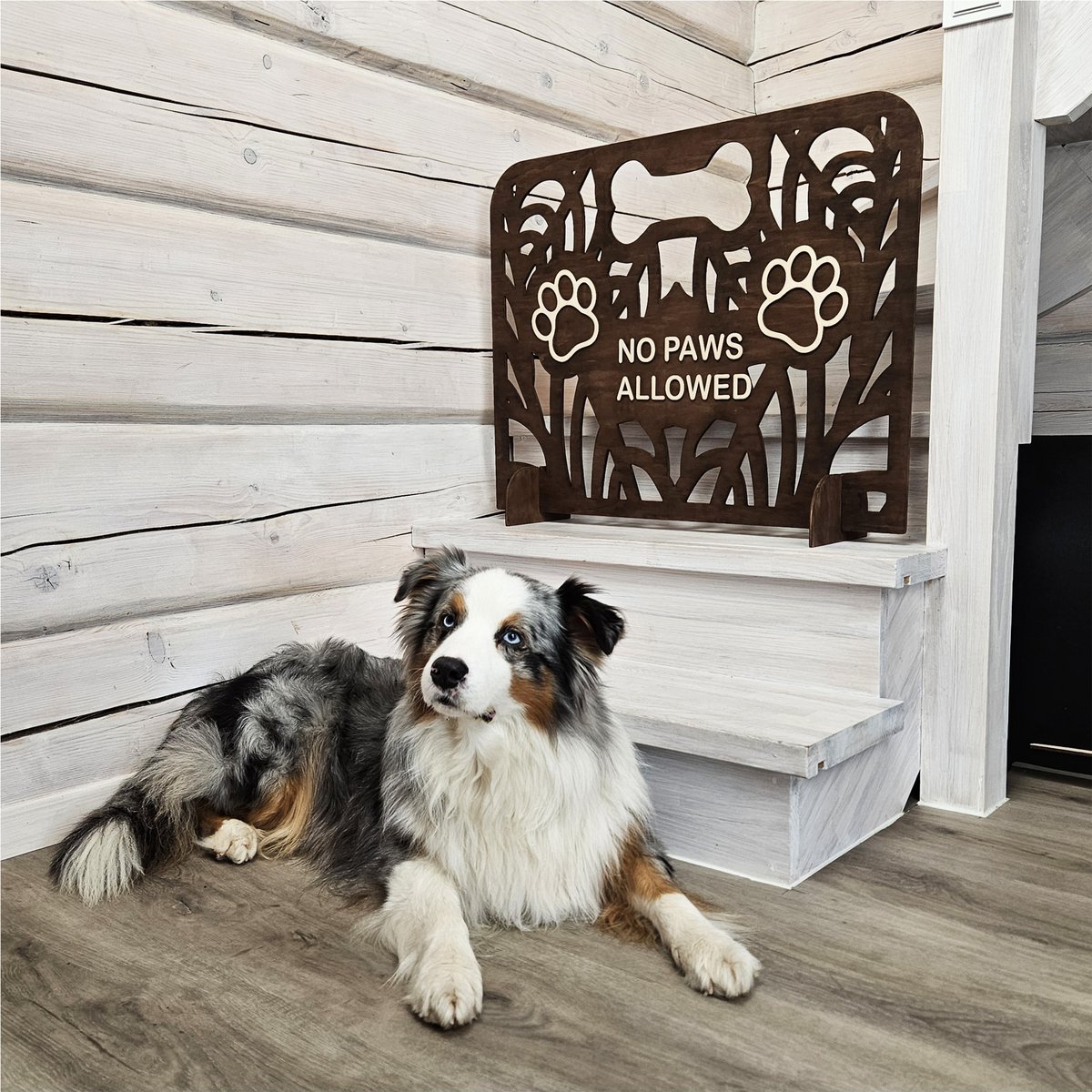 Freestanding Wooden Pet Gate, Indoor Barrier for Dogs