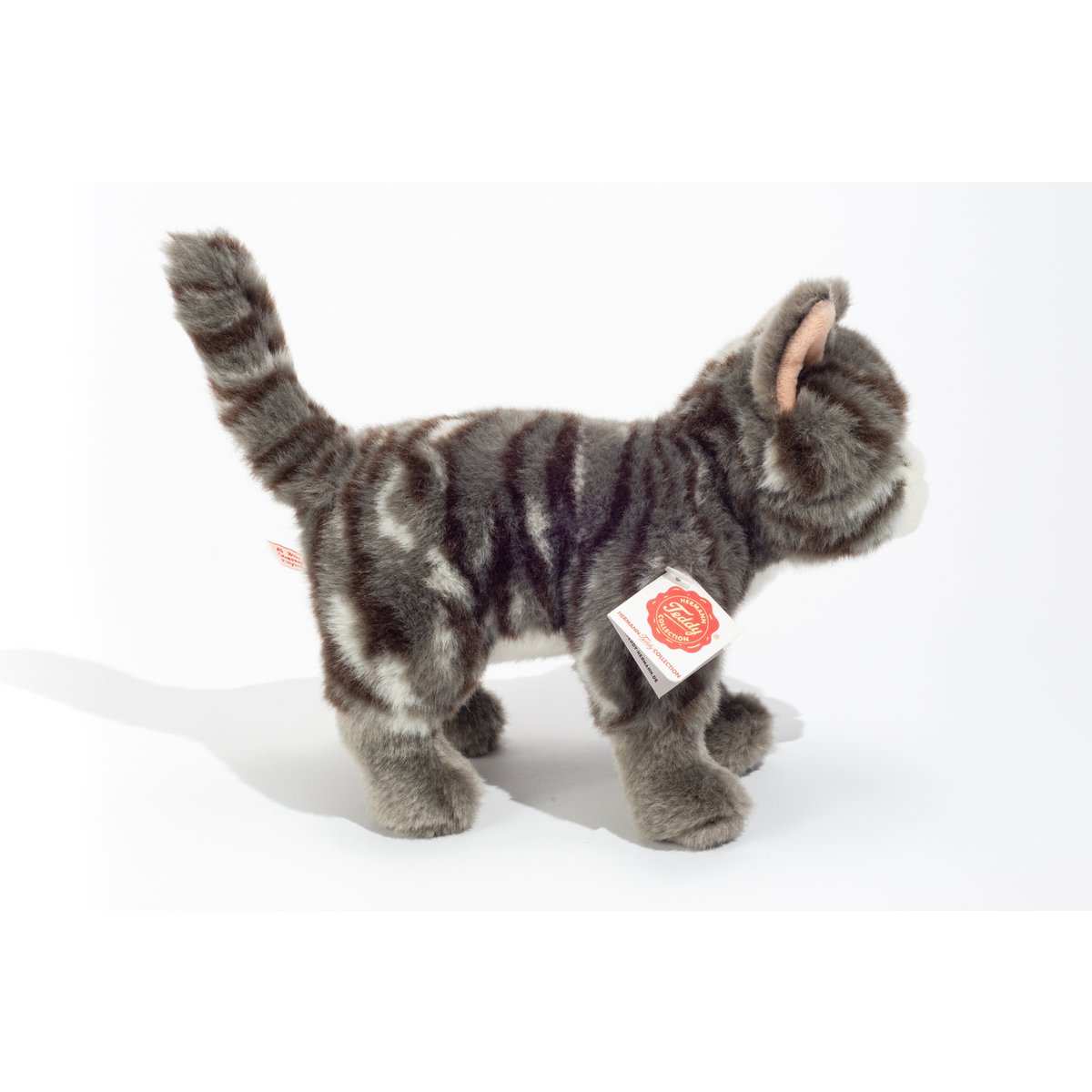 Gato atigrado gris de pie 20 cm - peluche - peluche