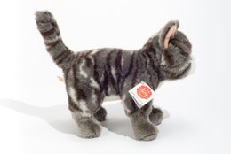 Cat standing gray tabby 20 cm - plush toy - soft toy