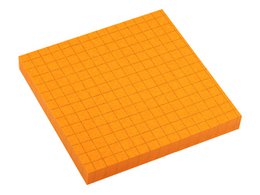 Info notes 75x75mm ruitjes vel oranje 80 blad