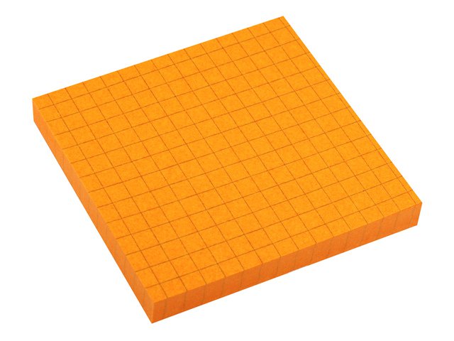 Info notes 75x75mm ruitjes vel oranje 80 blad