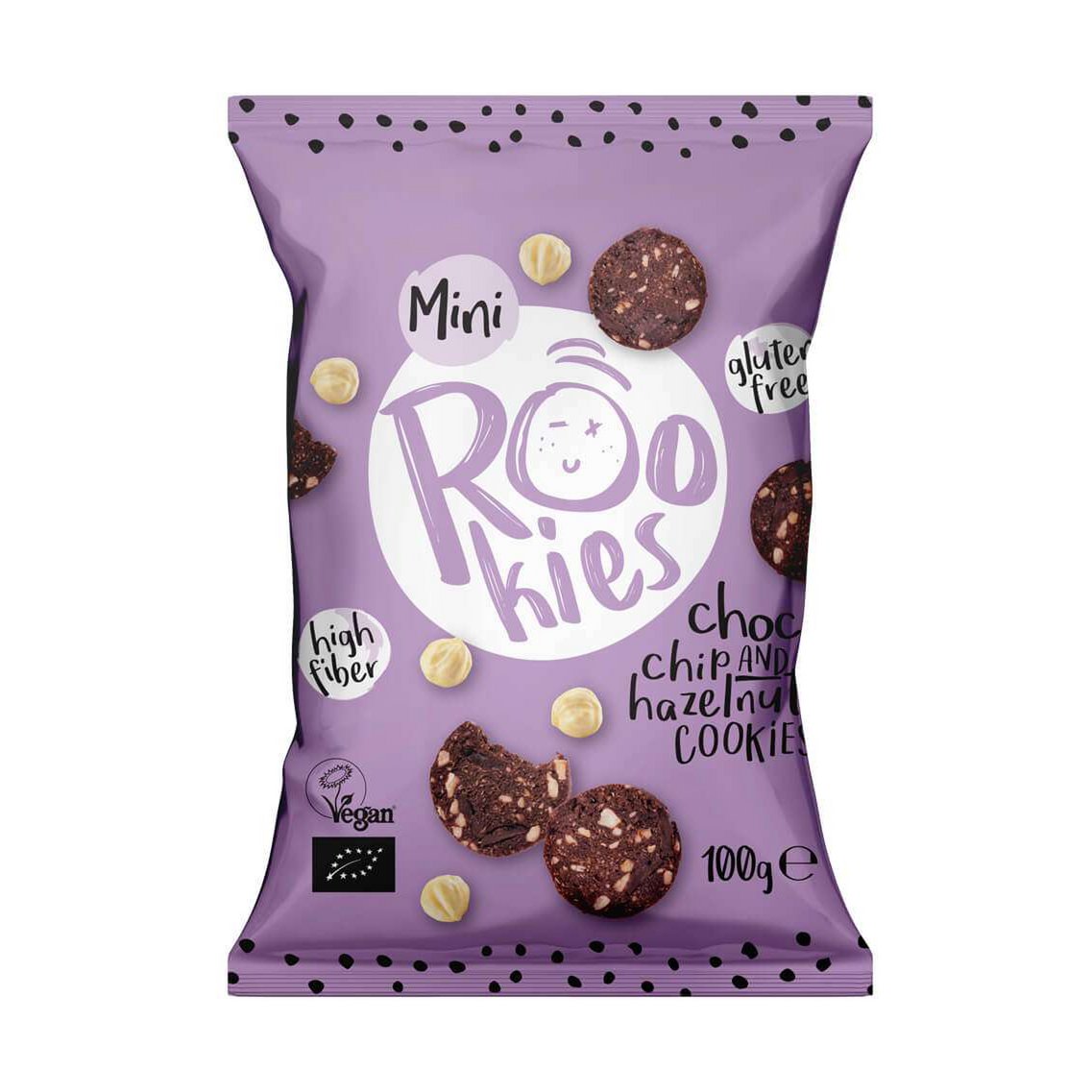 Mini Cookies Choc chip & Hazelnut, organic, Rookies 100g