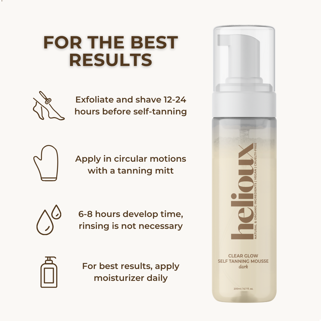 HELIOUX® CLEAR GLOW MOUSSE AUTOBRONCEADOR OSCURO