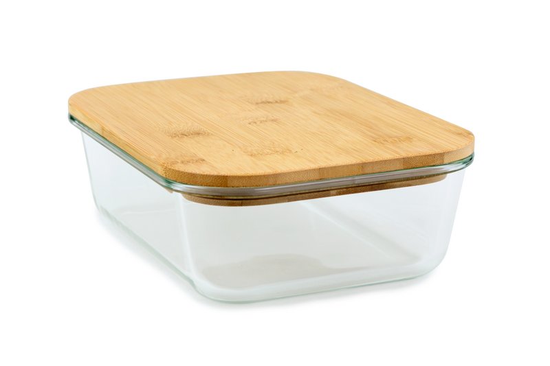 Glasbeholdere med bambus låg 1400 ml
