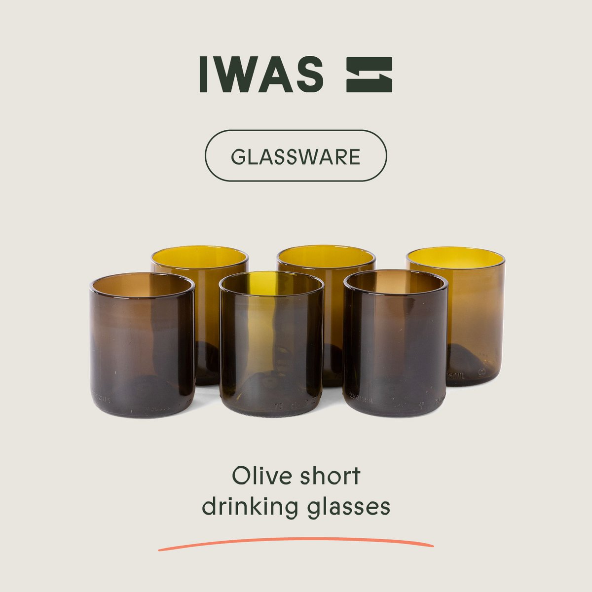 Vasos Olive - Cortos (juego de 6)