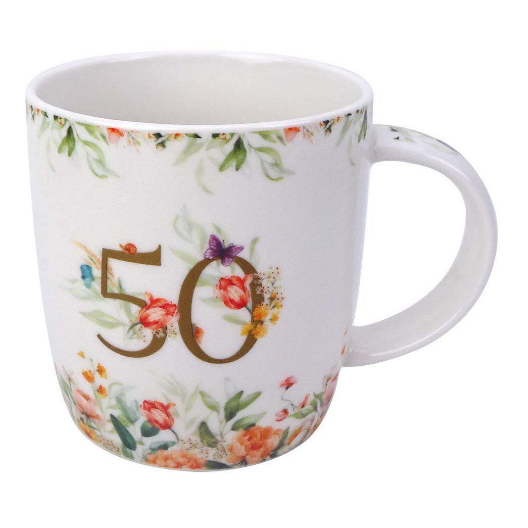 DUO Occasional Mug 400ml, Birthday “50”, in a giftbox with a ribbon