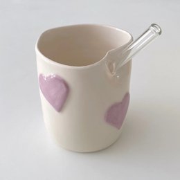 Tasse en céramique coeur Matcha fait à la main et tasse à café glacé