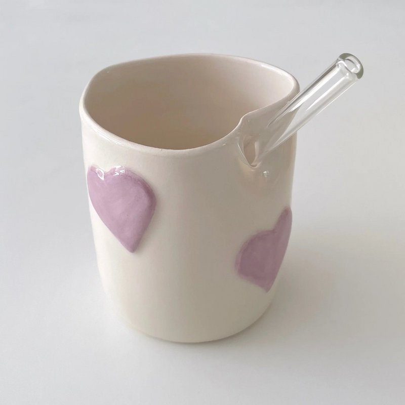 Tasse en céramique coeur Matcha fait à la main et tasse à café glacé