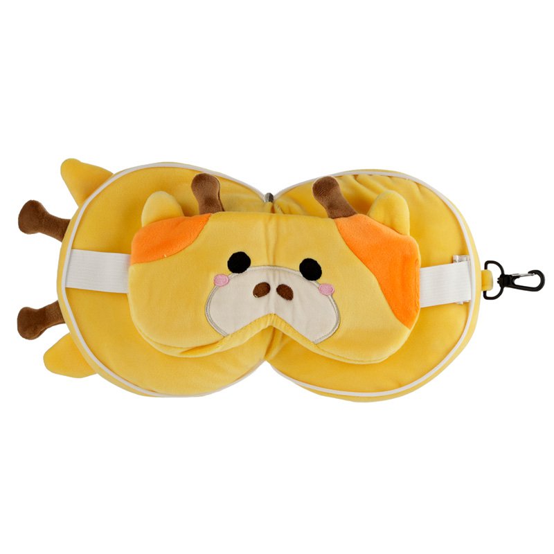 Relaxeazzz Giraffe Plush Travel Pillow & Eye Mask