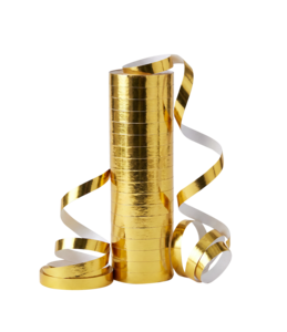 Luftschlangenrolle - Gold Metallic (3 Stk.)