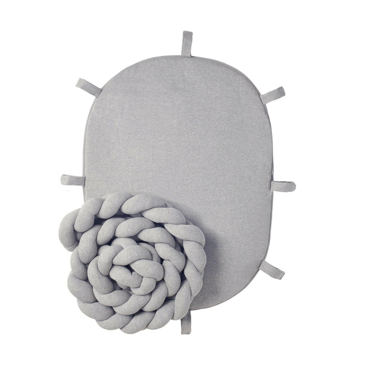 Grey braided cot bumper