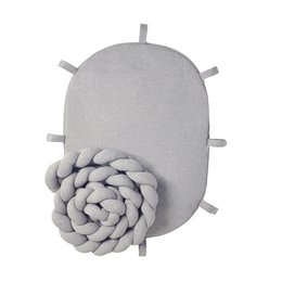 Grey braided cot bumper