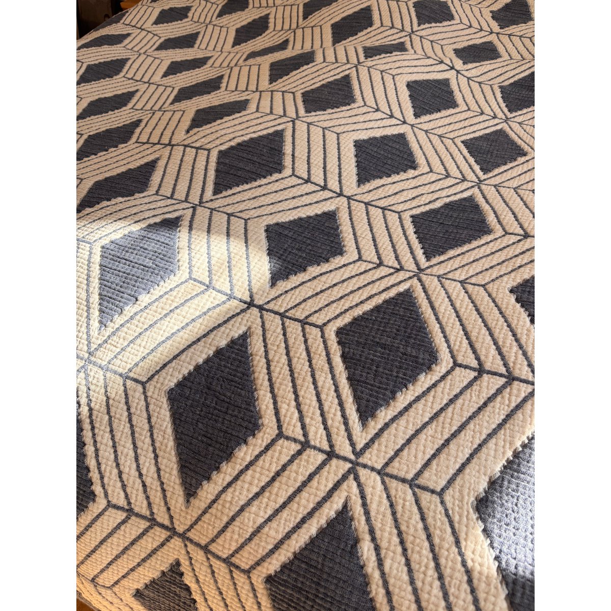 Muslin blanket - blue and white - 2.20 x 2.50 m FAIR