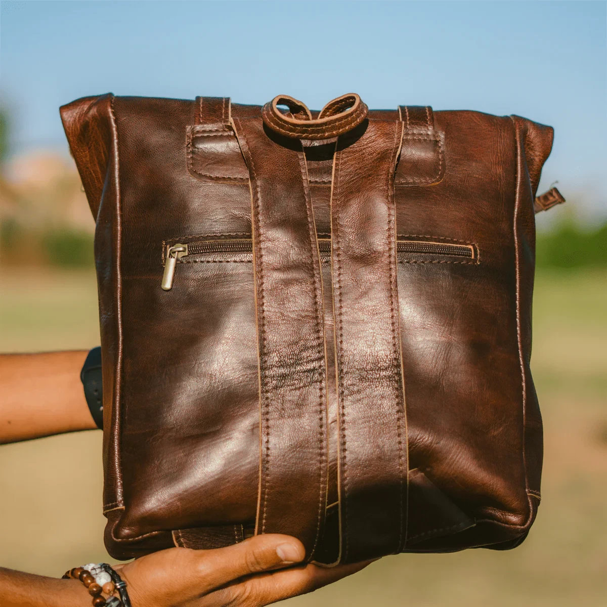 Ambachtelijke Heritage-rugzak van soepel leer – unisex