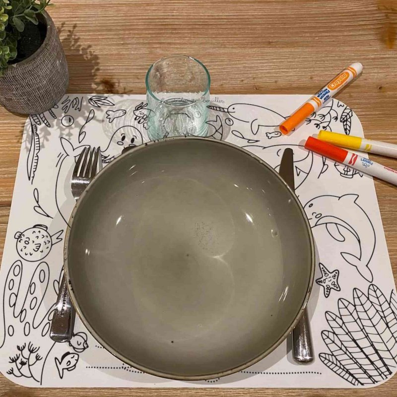 Ocean colorable placemat