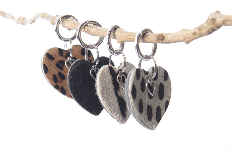 Bag pendant heart animals with charm Dalmatian
