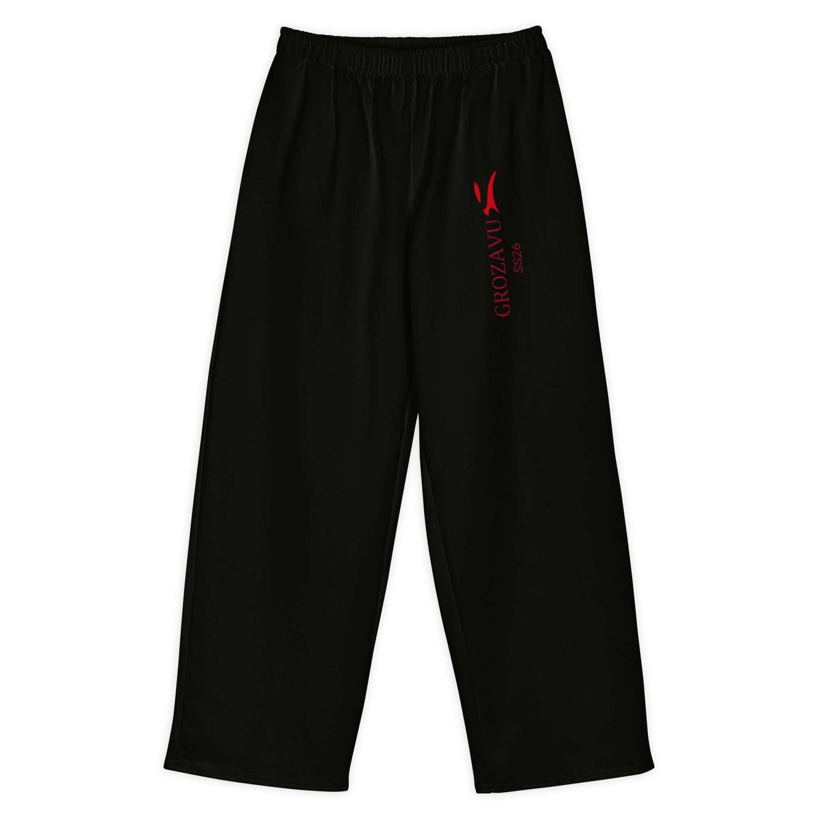 SS26 Hose mit weitem Bein – Deep Red Mark