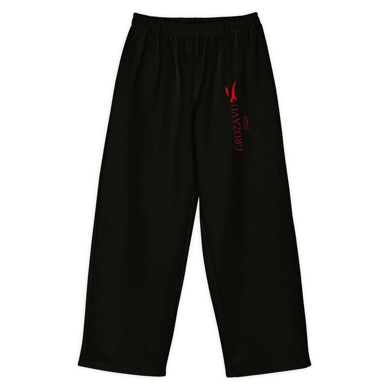 SS26 Hose mit weitem Bein – Deep Red Mark