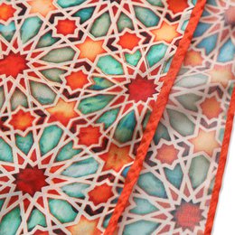 Al-Andalus oranje Zellige satijnen sjaal