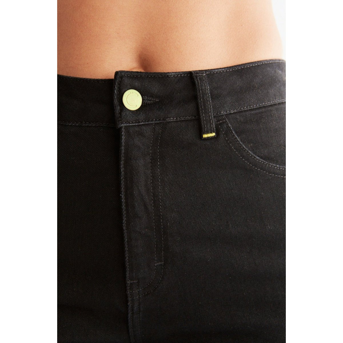 WE1010-104 | Jeans a gamba larga da uomo - Nero carbone
