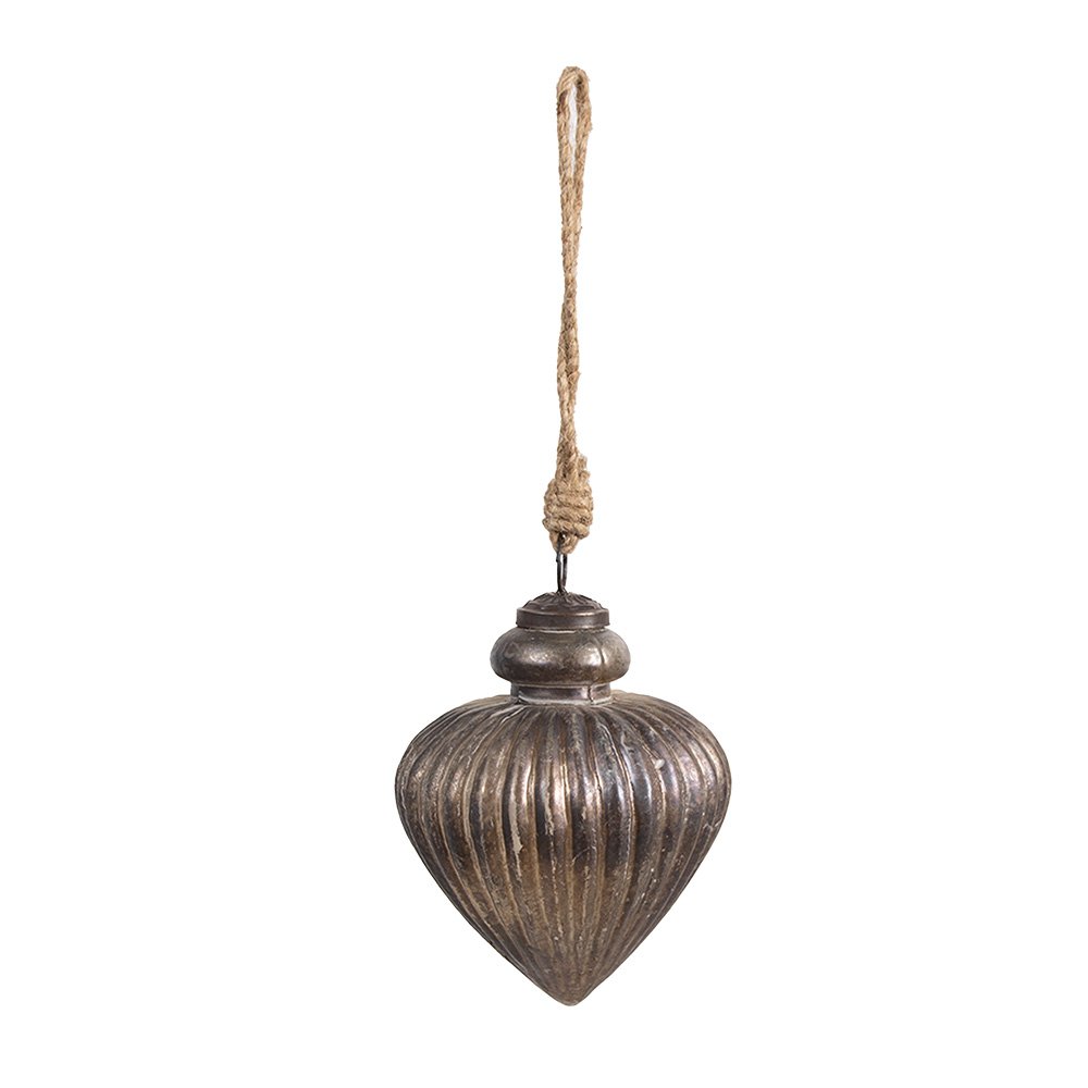 Christmas ball Ø 10x12 cm Gray Brown Glass