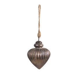 Christmas ball Ø 10x12 cm Gray Brown Glass