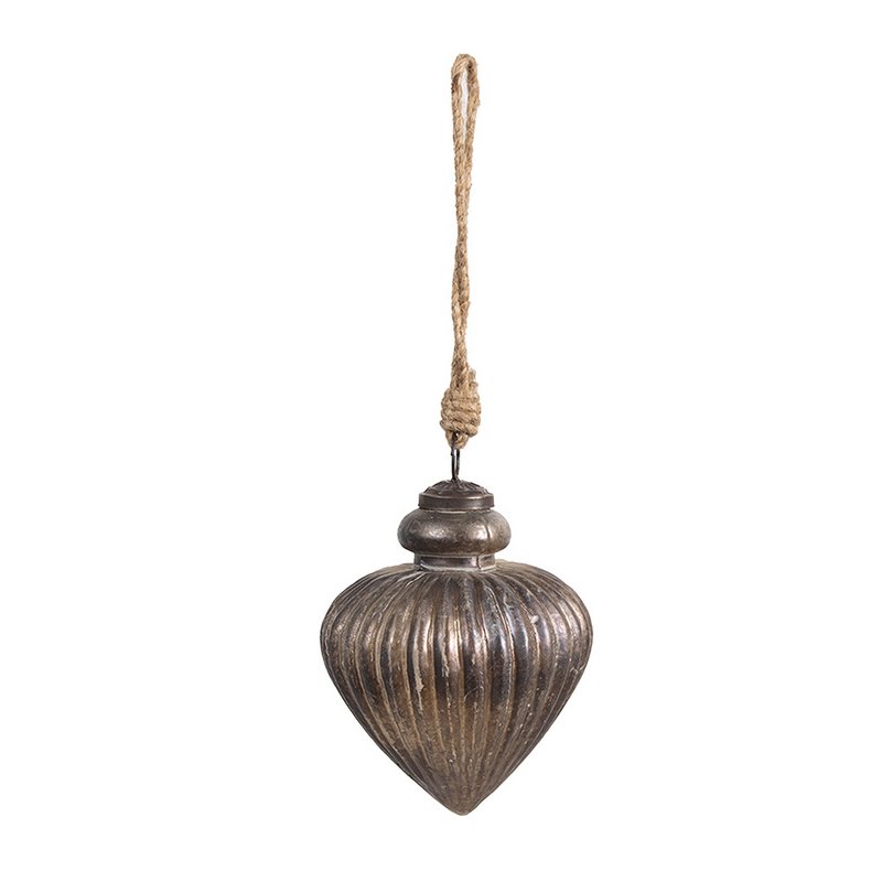 Christmas ball Ø 10x12 cm Gray Brown Glass