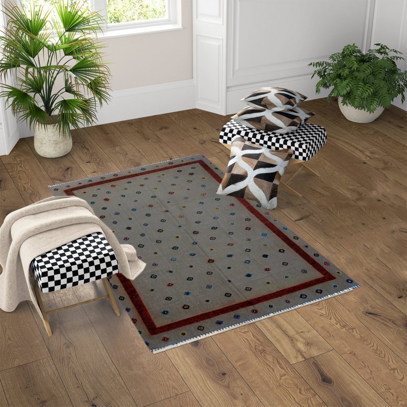 Tapis Kilim Soumak Tapa Beige
