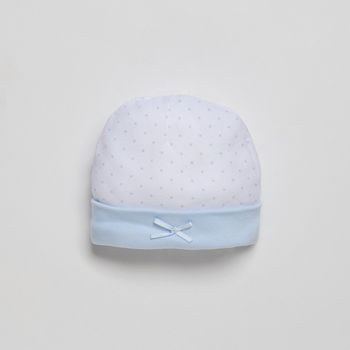 SET 4 STUKS (MUTS+HANDSCHOENEN+SLABBER+SOKKEN) VOOR NIEUWBORGEN (0-6 MAANDEN) - 100% KATOEN - MOD. BLAUW