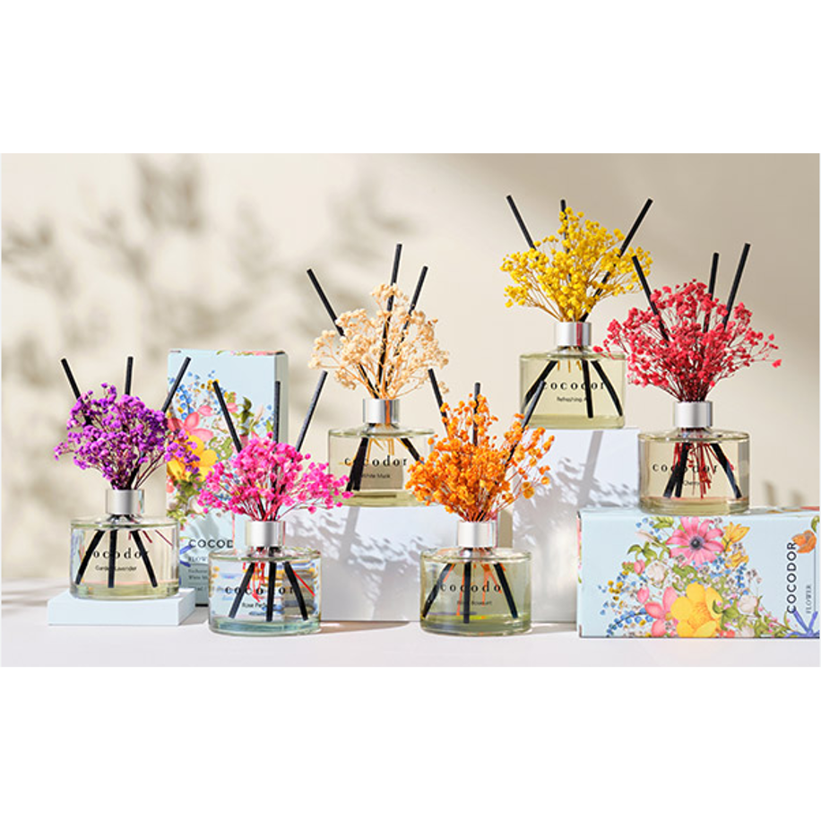 Cocodor Bloemenverspreider_ PURE COTTON_120ml & 200 ml_BLAUWE bloemen