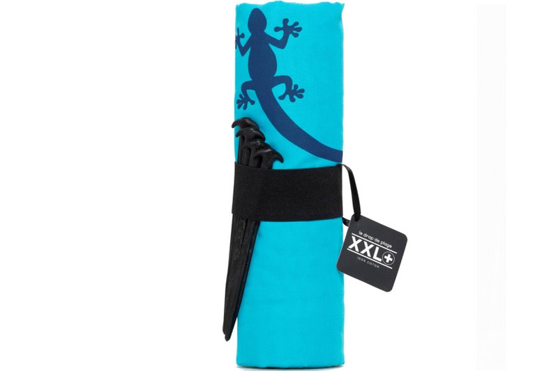 STRANDTUCH - XXL+ IBIZA 2.0 - BLAU BEDRUCKT BLAU