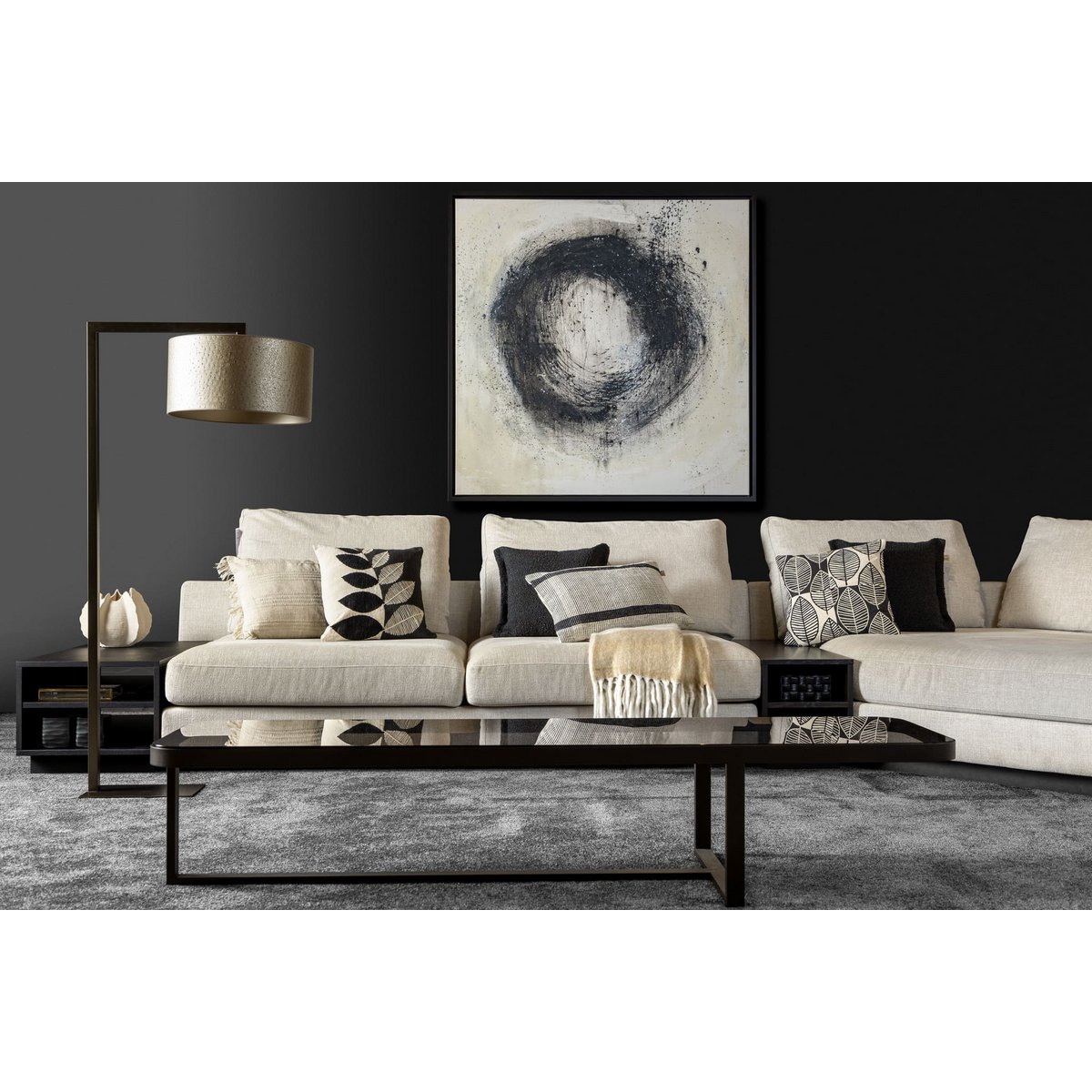 Dutch Decor OTIS - Cushion 45x45 cm Raven - black