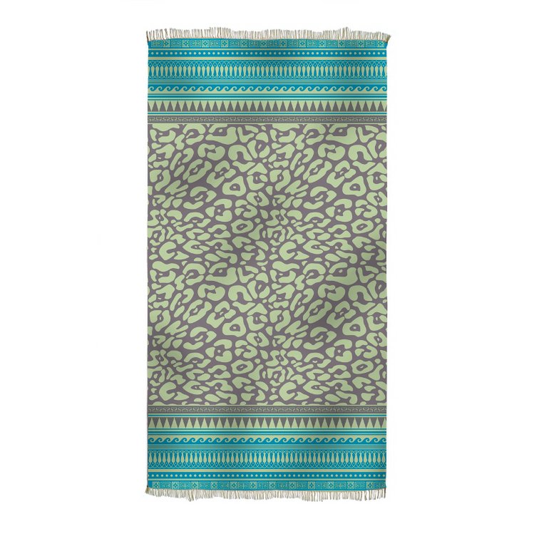 BEACH TOWEL KASTRAKI LIME & ANTHRAX & TURQ.