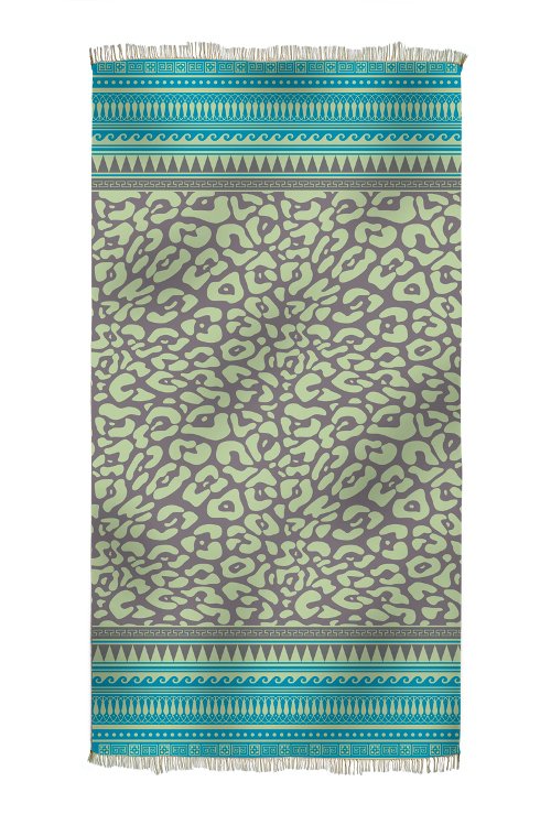 BEACH TOWEL KASTRAKI LIME & ANTHRAX & TURQ.
