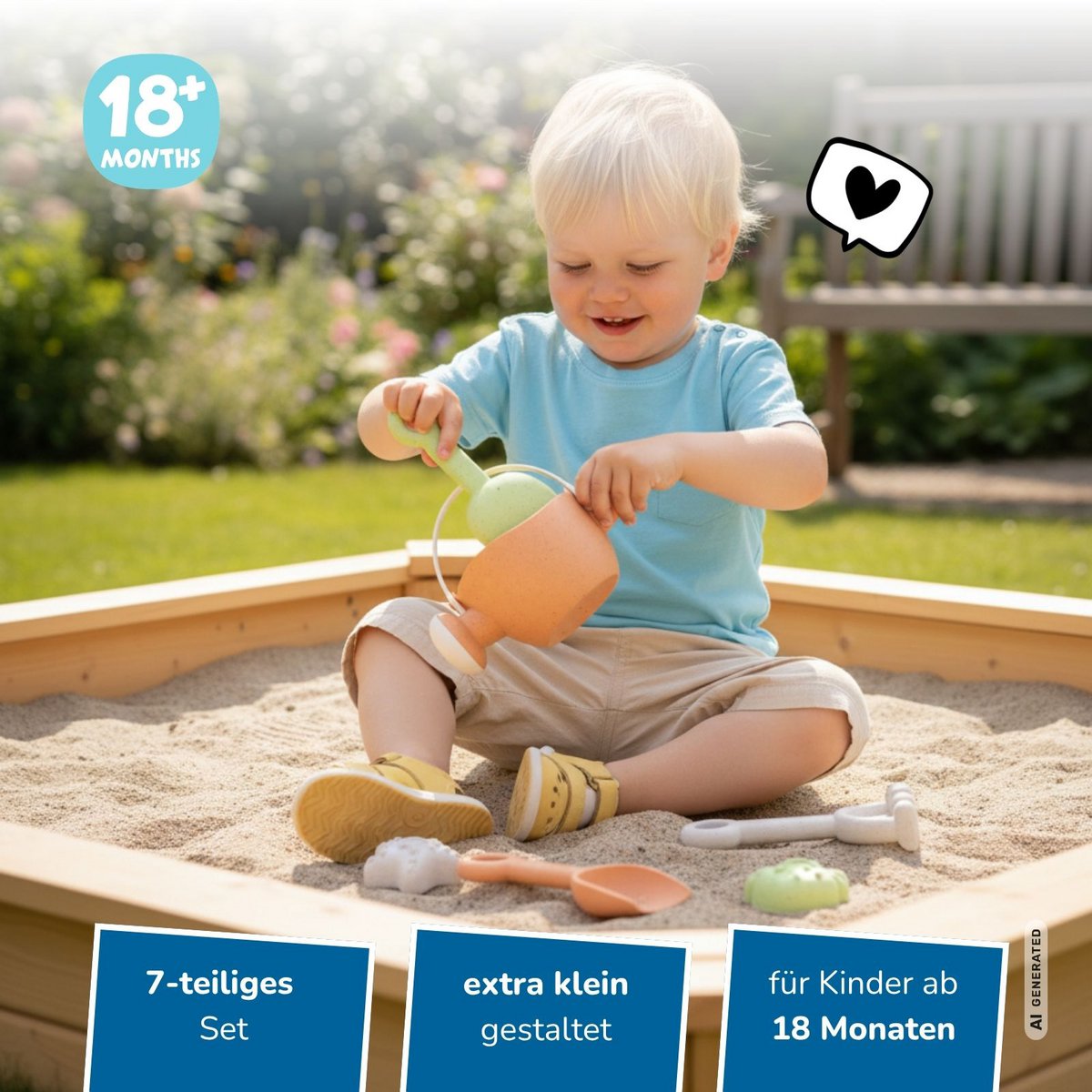 Moja pierwsza zabawka do piasku dla niemowlaka, 7 szt. Mini zestaw do zabawy w piasku z konewką, plastikowa mieszanka słomy pszennej