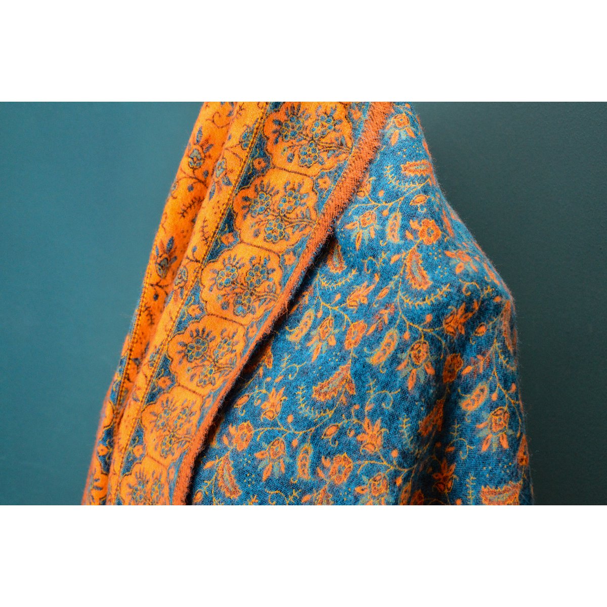 TIBET scarf made of yak wool mix in a fine floral pattern