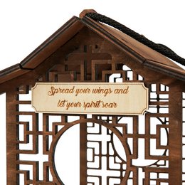 Mangeoire à oiseaux en bois pour petits oiseaux, décoration extérieure fonctionnelle pour jardins et patios