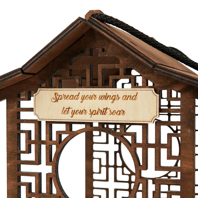 Mangeoire à oiseaux en bois pour petits oiseaux, décoration extérieure fonctionnelle pour jardins et patios
