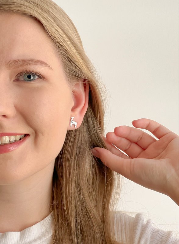 KASIRI 950 Silver Handmade Earrings - Llama