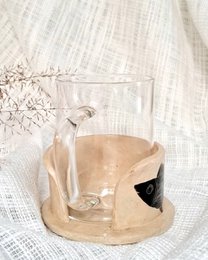 Coffee Mug | Papier mache holder Fish Handmade Hand-painted