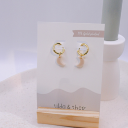 Earrings moon hoop earrings acrylic half moons - light stud earrings moon