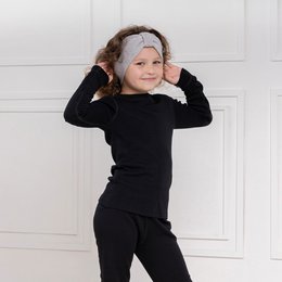 Strickstirnband für Kinder mit Band aus Merinowolle und Kaschmir