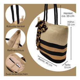 Shopper Strohtasche "Leo"