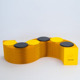 Foldbar papirbænk - gul