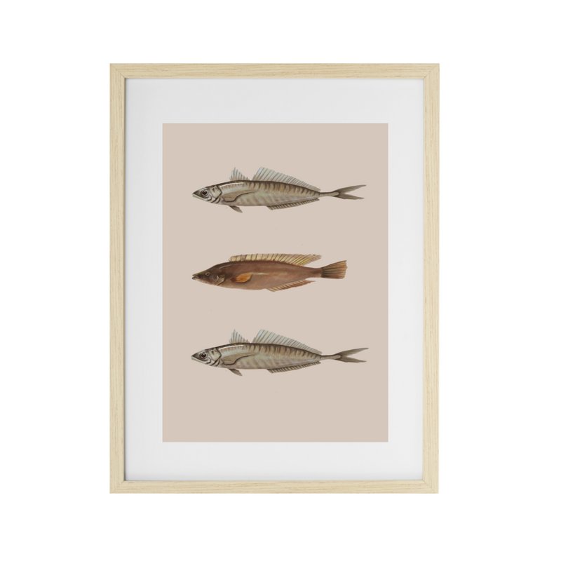 Póster 3 peces fondo beige